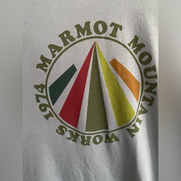 Marmot T Shirt Long Sleeve olive green gray Men's Size Large - Picture 2 of 5